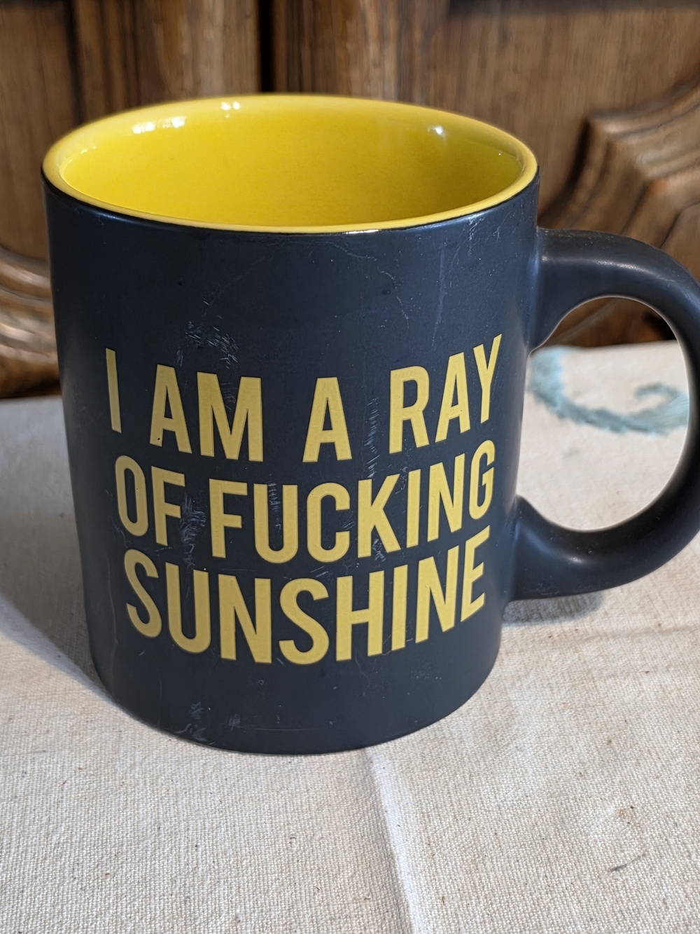 Spencer's Black & Yellow 'I Am A Ray Of Fucking Sunshine' Ceramic Mug